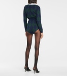 Alessandra Rich High-rise argyle knit shorts