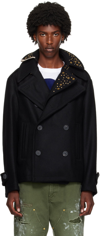 Photo: kolor Black Double Lapel Peacoat
