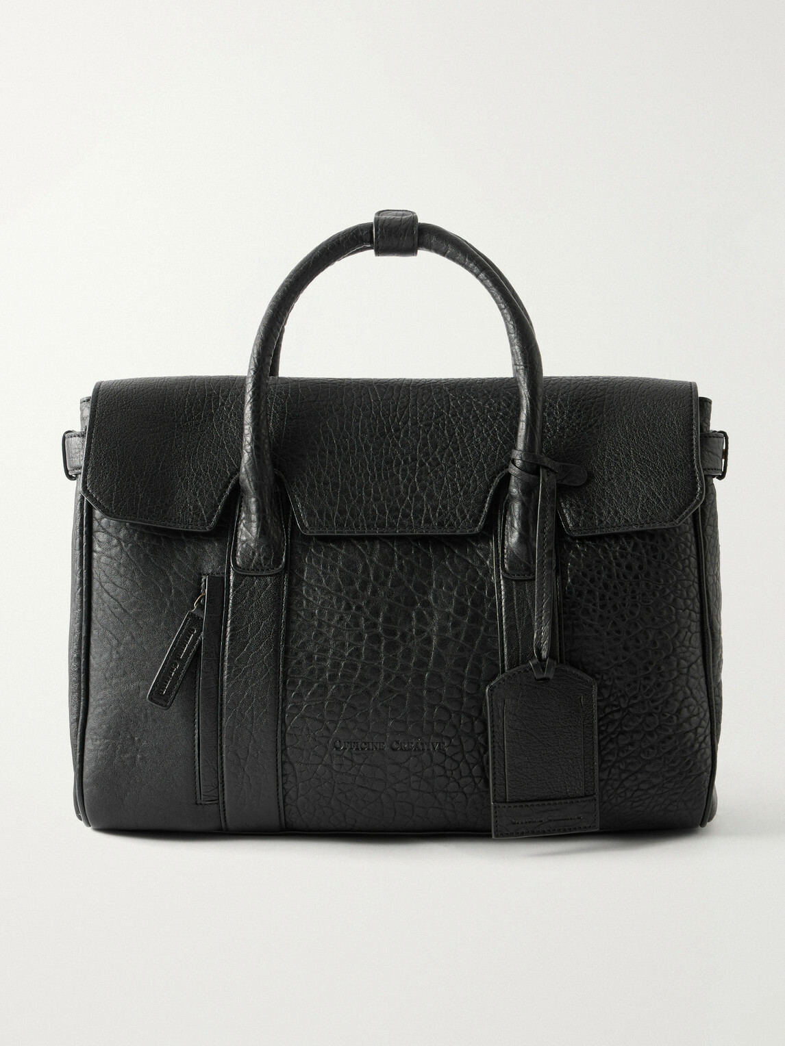 Officine Creative - Bostonian/005 Logo-Embossed Croc-Effect Leather Briefcase - Black