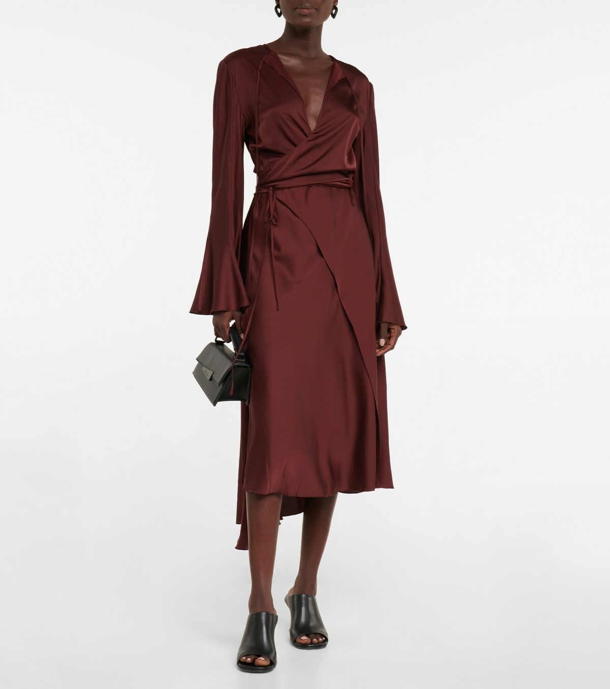 acne satin wrap dress Acne Studios Wrap satin midi dress Acne Studios