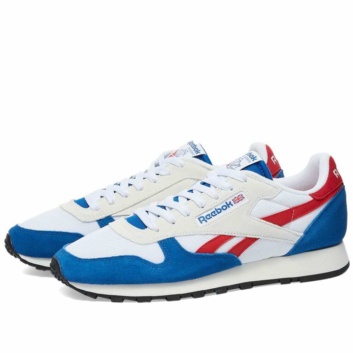 Photo: Reebok Men's Classic Leather Sneakers in Vector Blue/White/Red