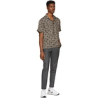 Saturdays NYC Black and Beige Deco Cameron Short Sleeve Shirt