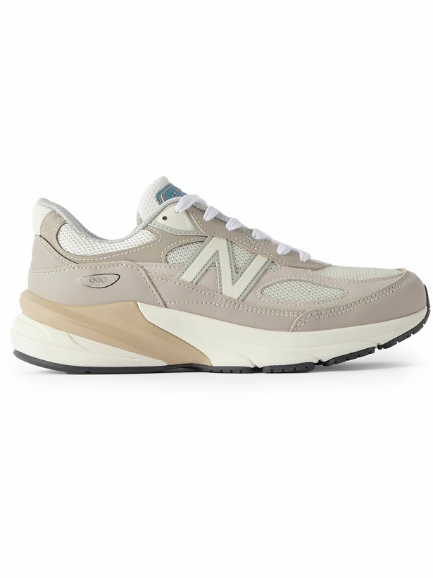 Photo: New Balance - 990v6 Leather-Trimmed Mesh Sneakers - Neutrals