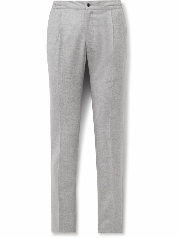 Photo: Kiton - Slim-Fit Virgin Wool-Blend Trousers - Gray