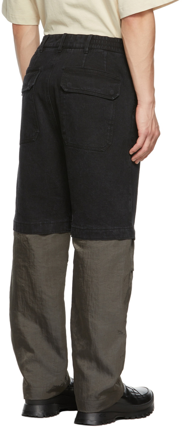 JERIH Black Detachable Jeans