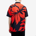 Sacai Men's Floral Embroidered Patch Vacation Shirt in Navy/Red