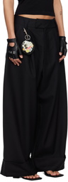 VAQUERA Black Wide-Leg Baby Trousers