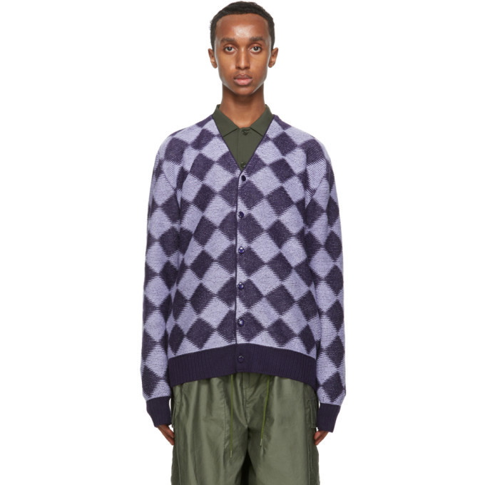 Photo: Needles Purple Wool Check Cardigan