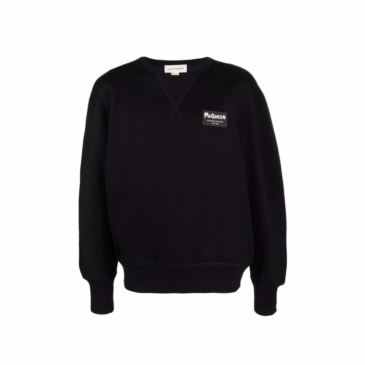 【Alexander McQUEEN】Logo Embellished Sweatshirt/追跡可能 Alexander McQueen Men's Jewelled Seal Logo Crew Neck Jumper