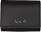 YOHJI YAMAMOTO Black discord Leather Wallet