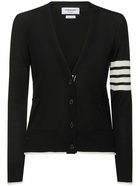 THOM BROWNE Wool Knit V Neck Cardigan