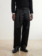 Sacai - Wide-Leg Cotton Chinos - Black