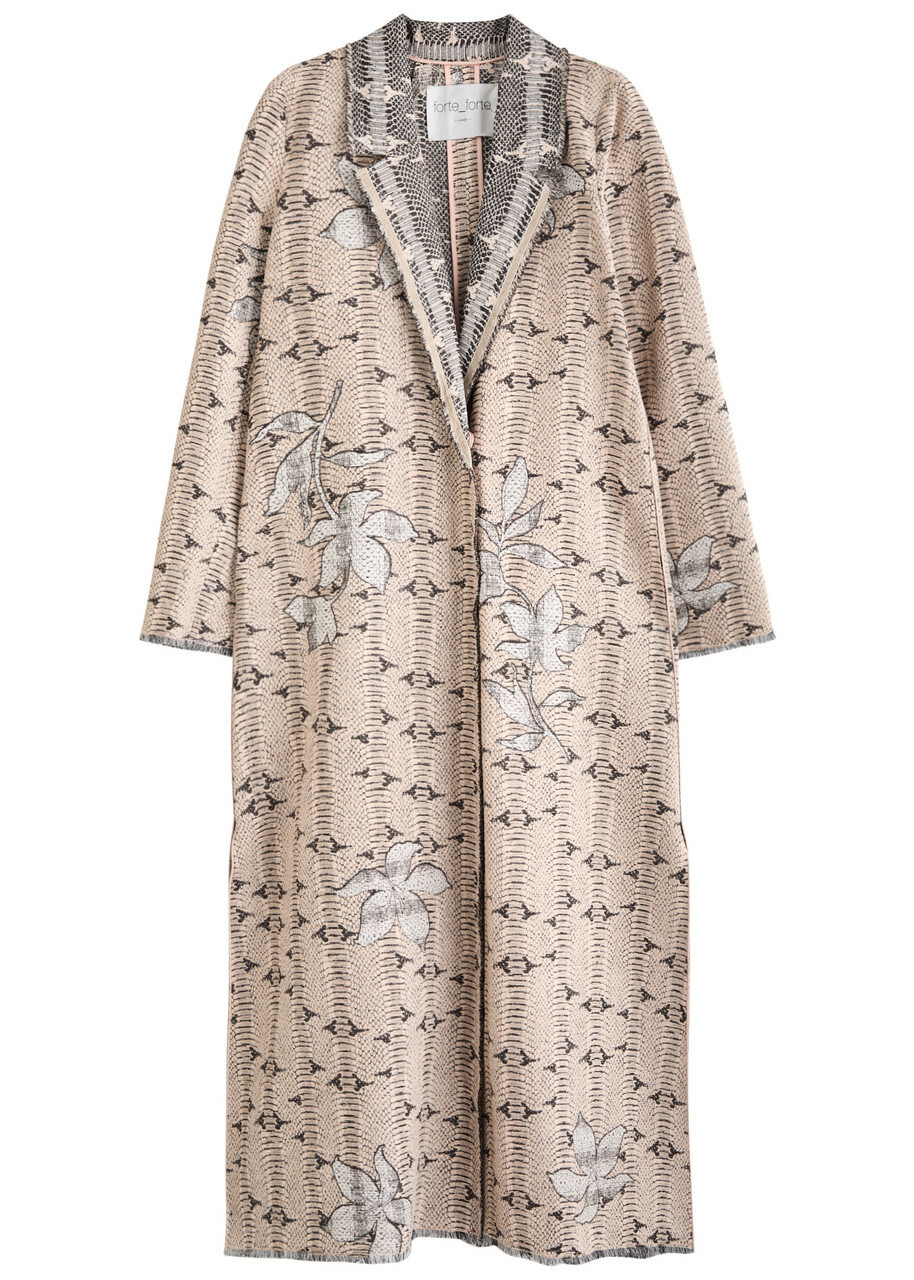 Forte_forte Chenille-jacquard Coat Cream