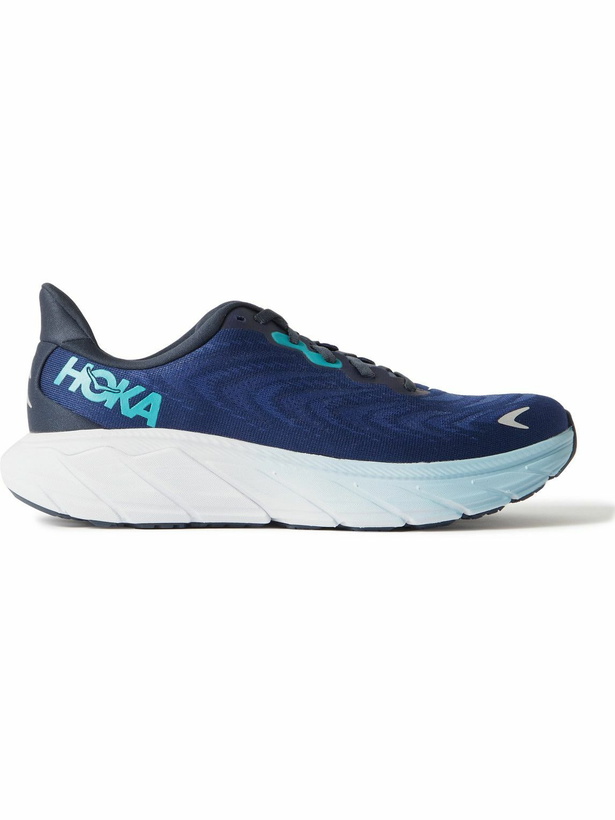 Photo: Hoka One One - M Arahi 6 Mesh Running Sneakers - Blue