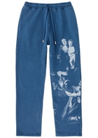 Off-white Blurred Mary Printed Cotton Sweatpants Blue