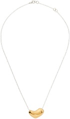 AGMES Silver & Gold Small Sculpted Heart Pendant Necklace