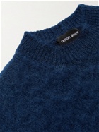 Giorgio Armani - Slim-Fit Mohair-Blend Sweater - Blue