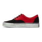 Palm Angels Black and Red Distressed Flame Sneakers