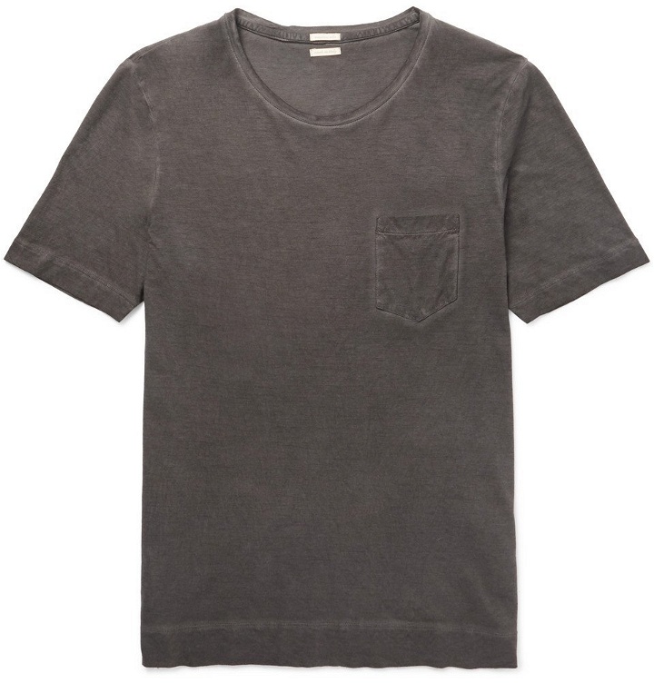 Photo: Massimo Alba - Panarea Garment-Dyed Cotton-Jersey T-Shirt - Men - Charcoal