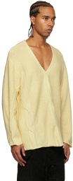 Winnie New York Off-White Cable V-Neck Sweater