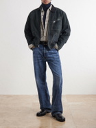 RRL - Chrysler Corduroy-Trimmed Suede Jacket - Blue