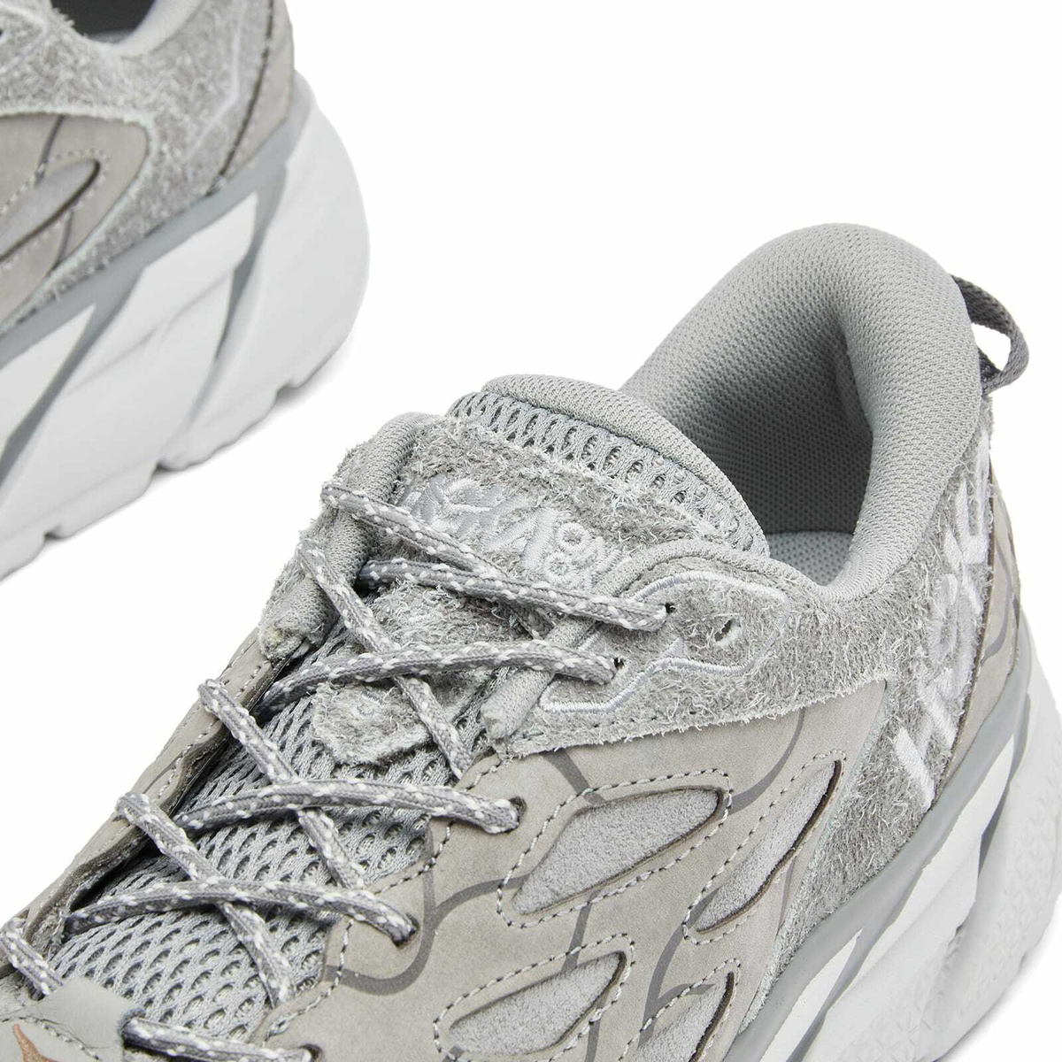 HOKA ONE ONE U Clifton L Suede TP in Galactic Grey/Satellite