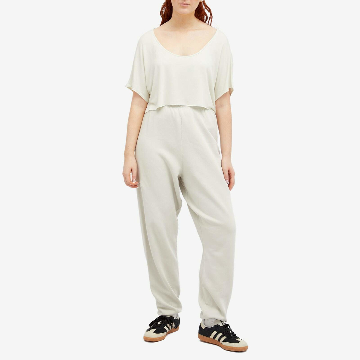 Joah Brown Women's Slouchy Crop T-Shirt in Chalk