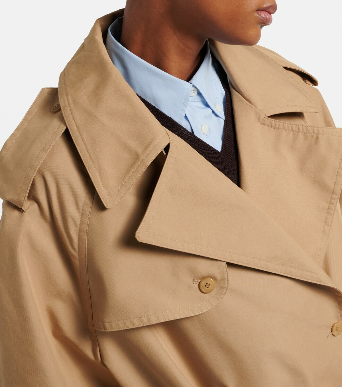 The Frankie Shop Riva oversized cotton trench coat