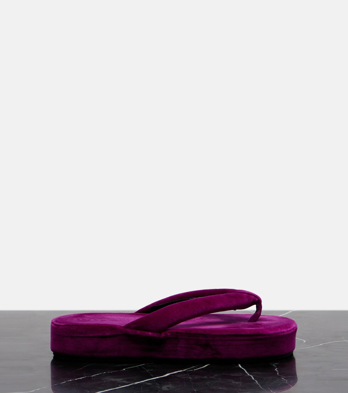 Balenciaga Jet Lag velvet platform thong sandals