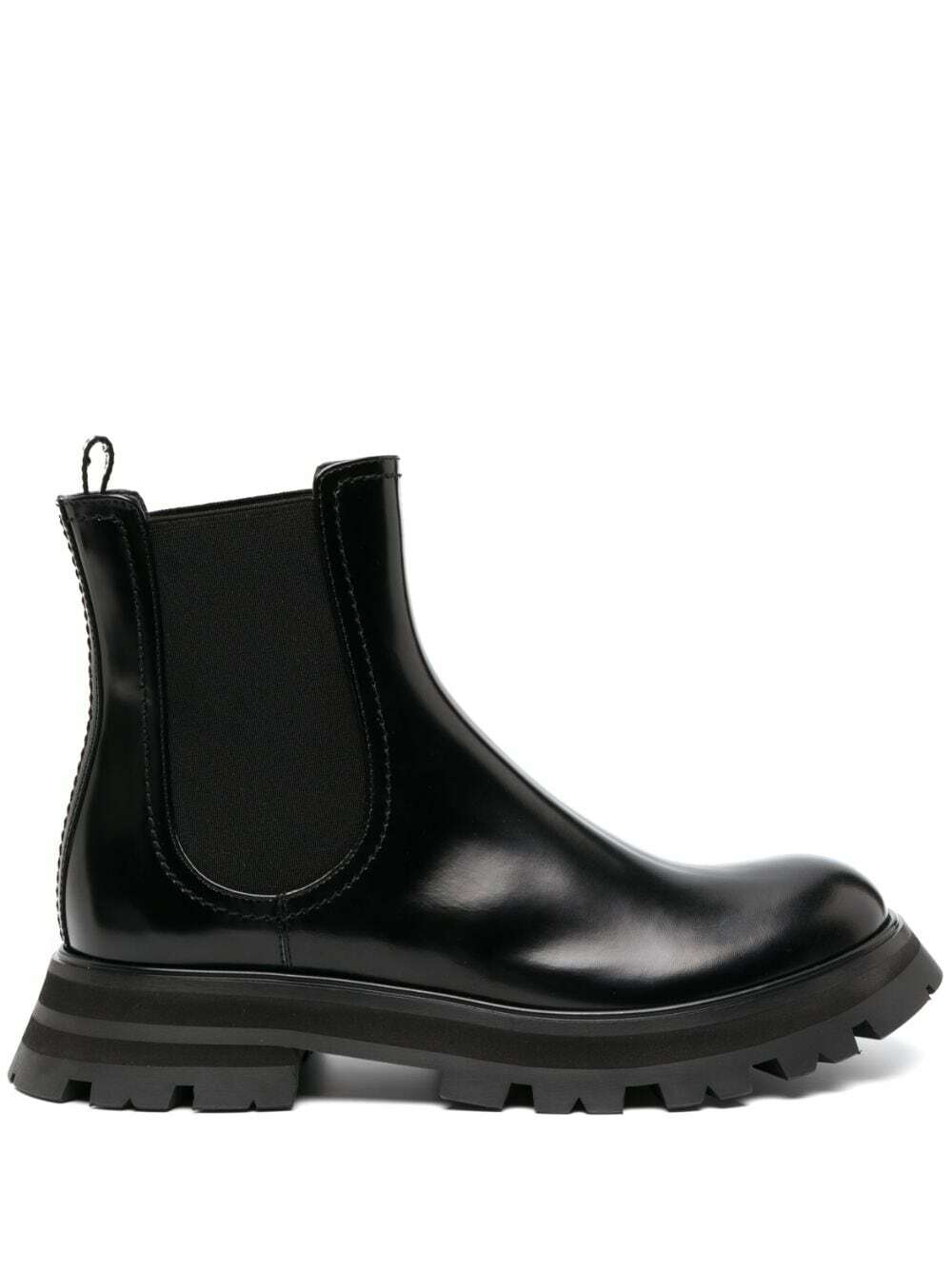 ALEXANDER MCQUEEN - Chelsea Shiny Leather Ankle Boots Alexander McQueen