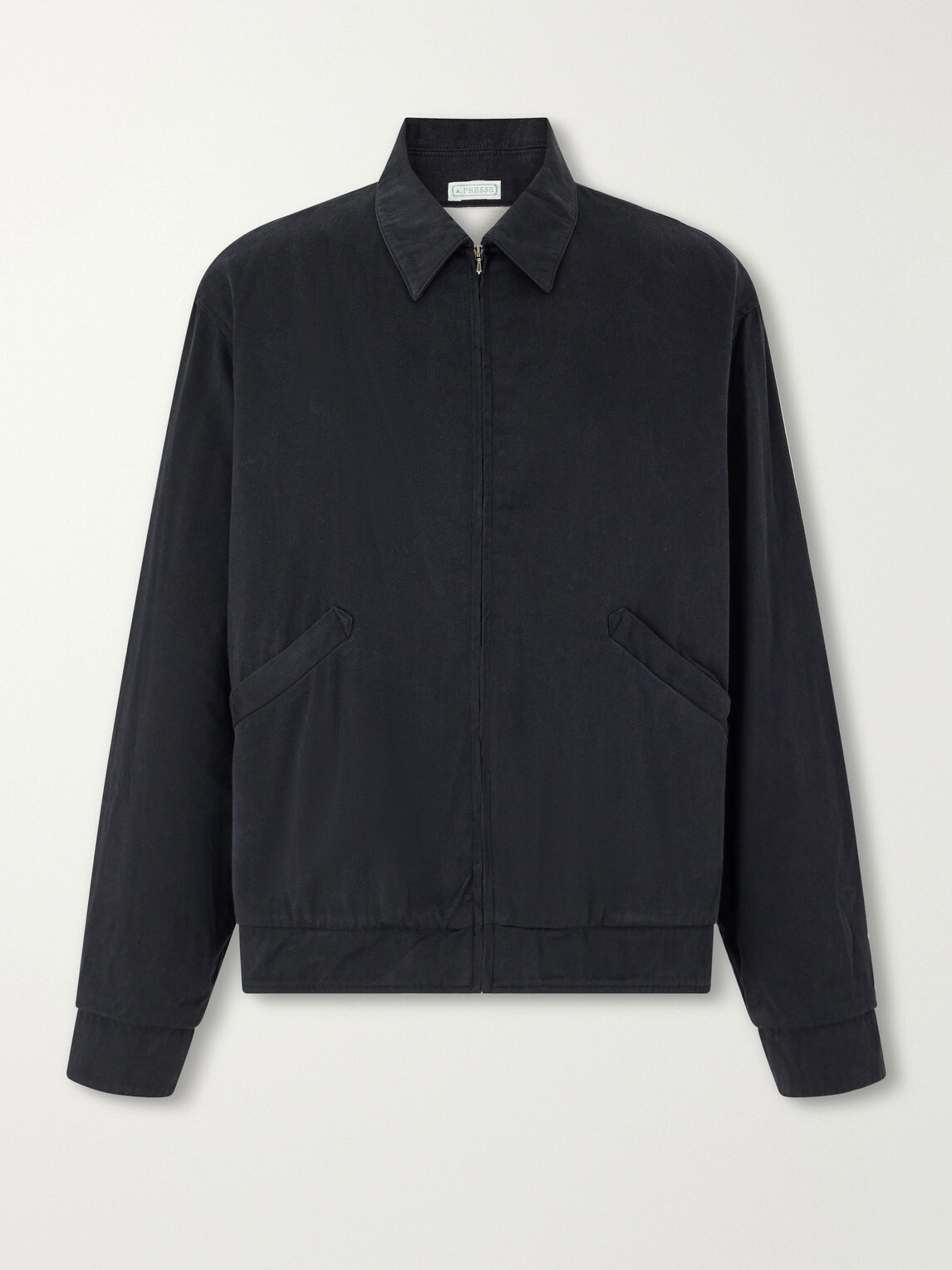 A.PRESSE - Silk-Blend Gabardine Bomber Jacket - Black