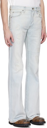COÛT DE LA LIBERTÉ Blue Jimmy Crispy Rigid Flare Jeans