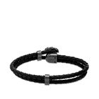 Versace Men's Leather Medusa Bracelet in Black/Silver