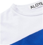 Aloye - Colour-Block Cotton-Jersey T-Shirt - White