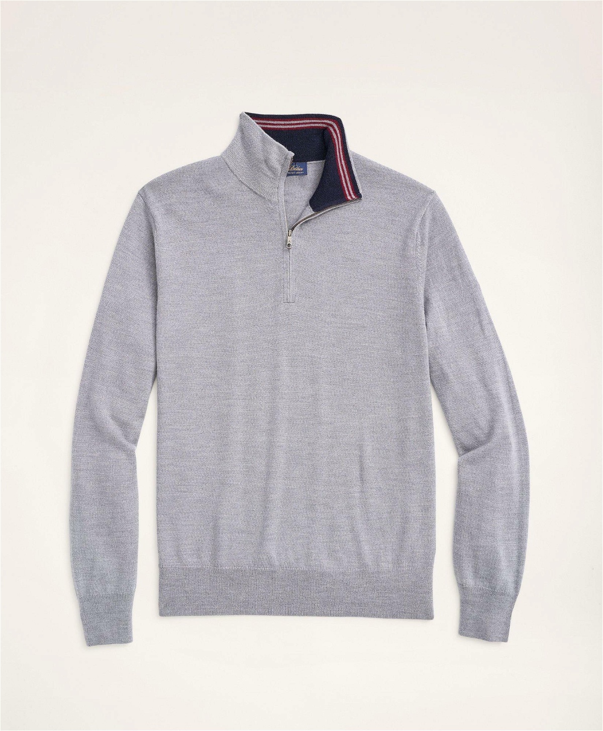 Photo: Brooks Brothers Men's Merino Half-Zip Sweater | Light Grey