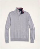 Brooks Brothers Men's Merino Half-Zip Sweater | Light Grey