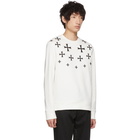 Neil Barrett White Embroidered Military Star Sweatshirt