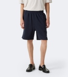 Acne Studios Logo embroidered cotton fleece shorts