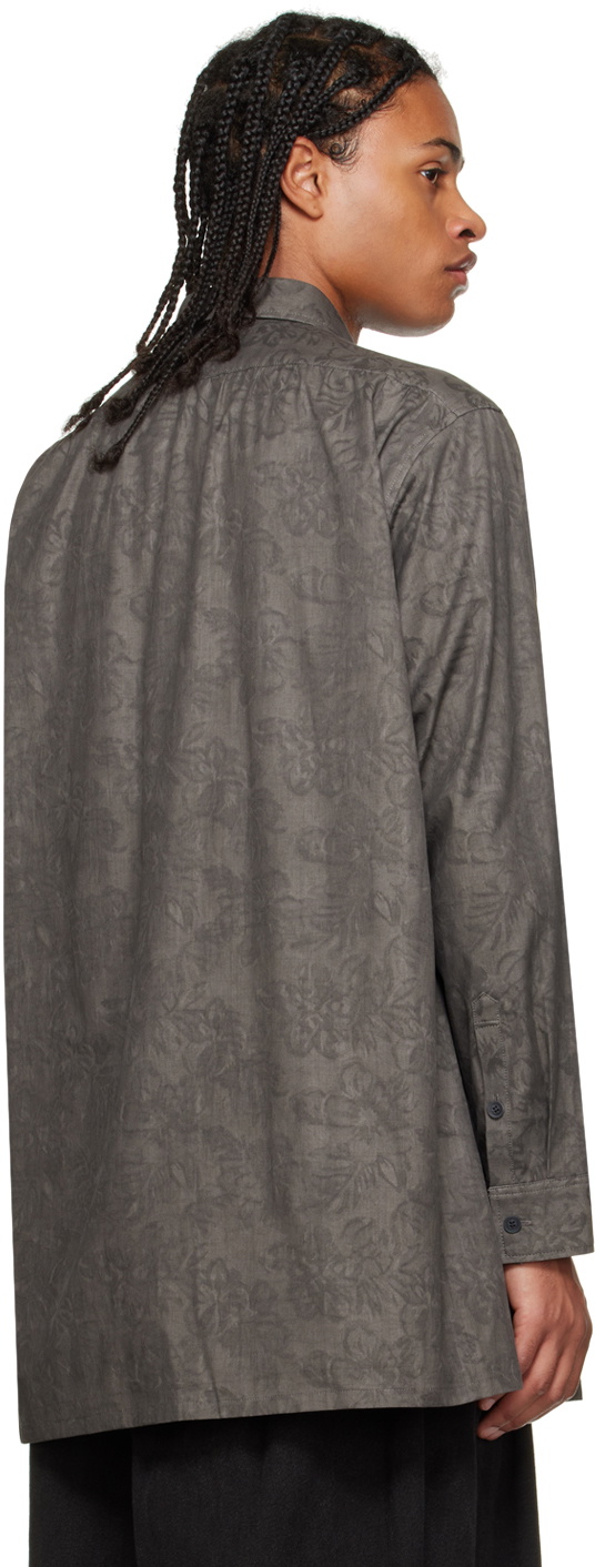 Y's For Men Gray Jacquard Shirt