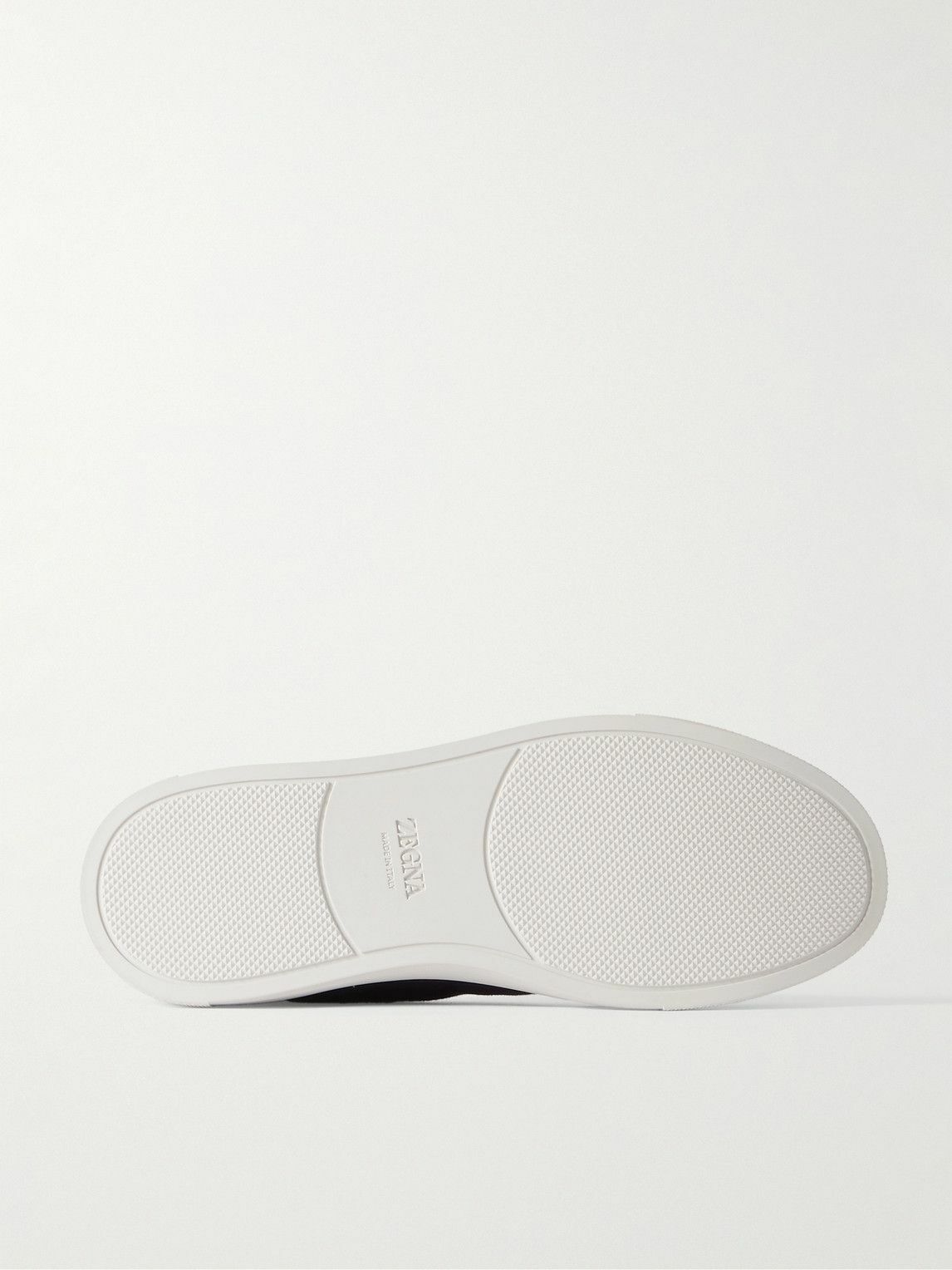 Zegna - Triple Stitch™ Leather-Trimmed Wool Slip-On Sneakers - Blue