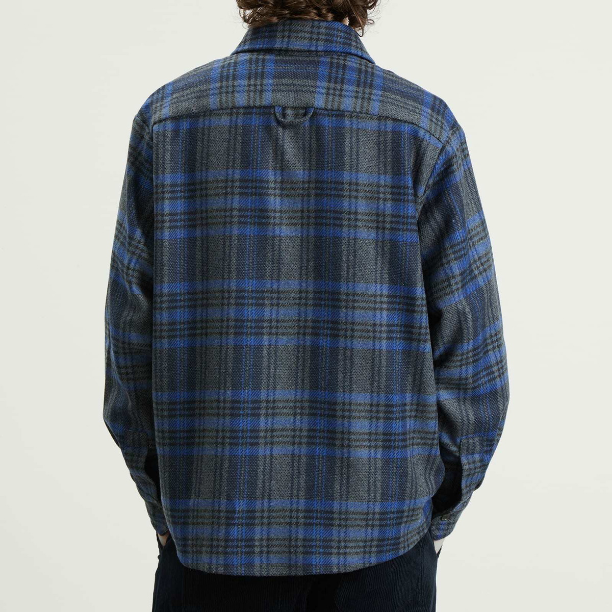 A.P.C. Men's Bobby Check Wool Overshirt in Heather Grey