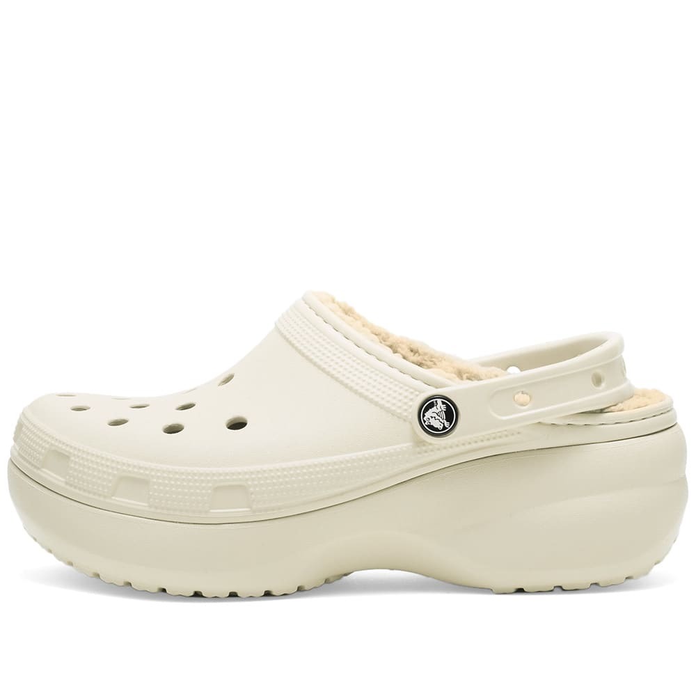 Crocs Women S Classic Platform Lined Clog In Bone Crocs