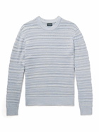 Club Monaco - Links Pointelle-Knit Cotton-Blend Sweater - Blue