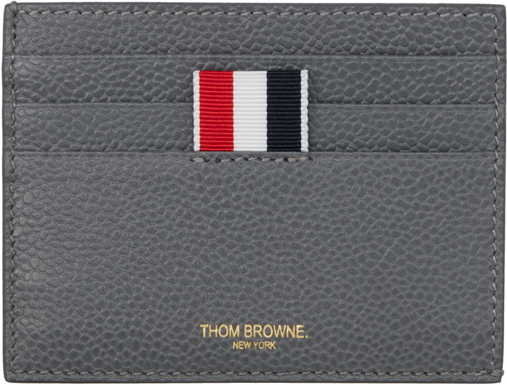 Photo: Thom Browne Gray Pebble Grain Note Compartment Card Holder