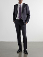 Mr P. - Straight-Leg Checked Wool-Twill Trousers - Gray