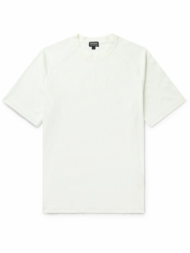 Photo: Zegna - High Performance™ Wool-Jersey T-Shirt - White