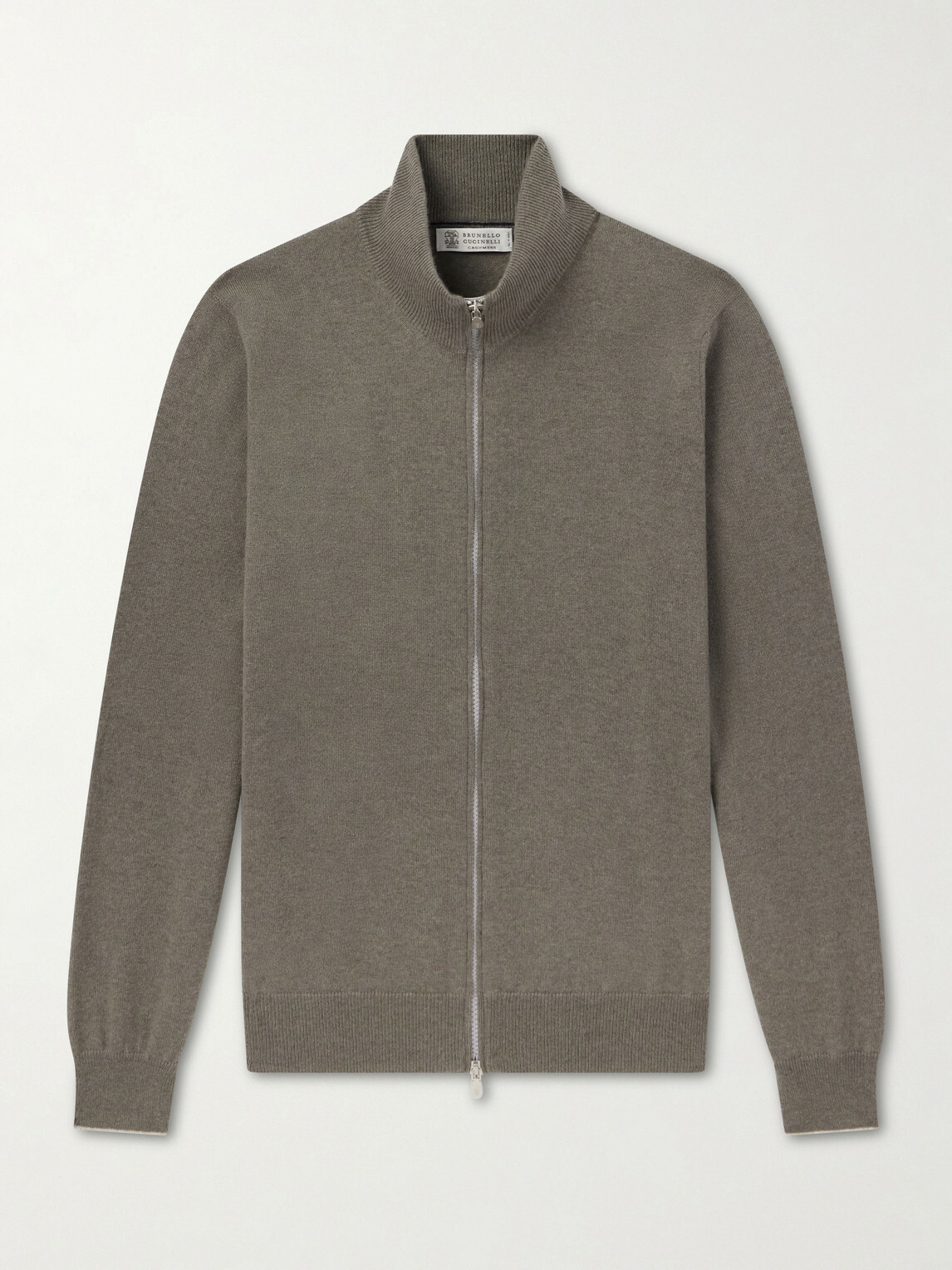 BRUNELLO CUCINELLI カシミヤ ジップアップセーター Brunello Cucinelli - Cashmere Zip-Up Sweater - Gray Brunello Cucinelli