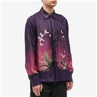 3.Paradis Men's Gradient Ladder Silk Shirt in Multi