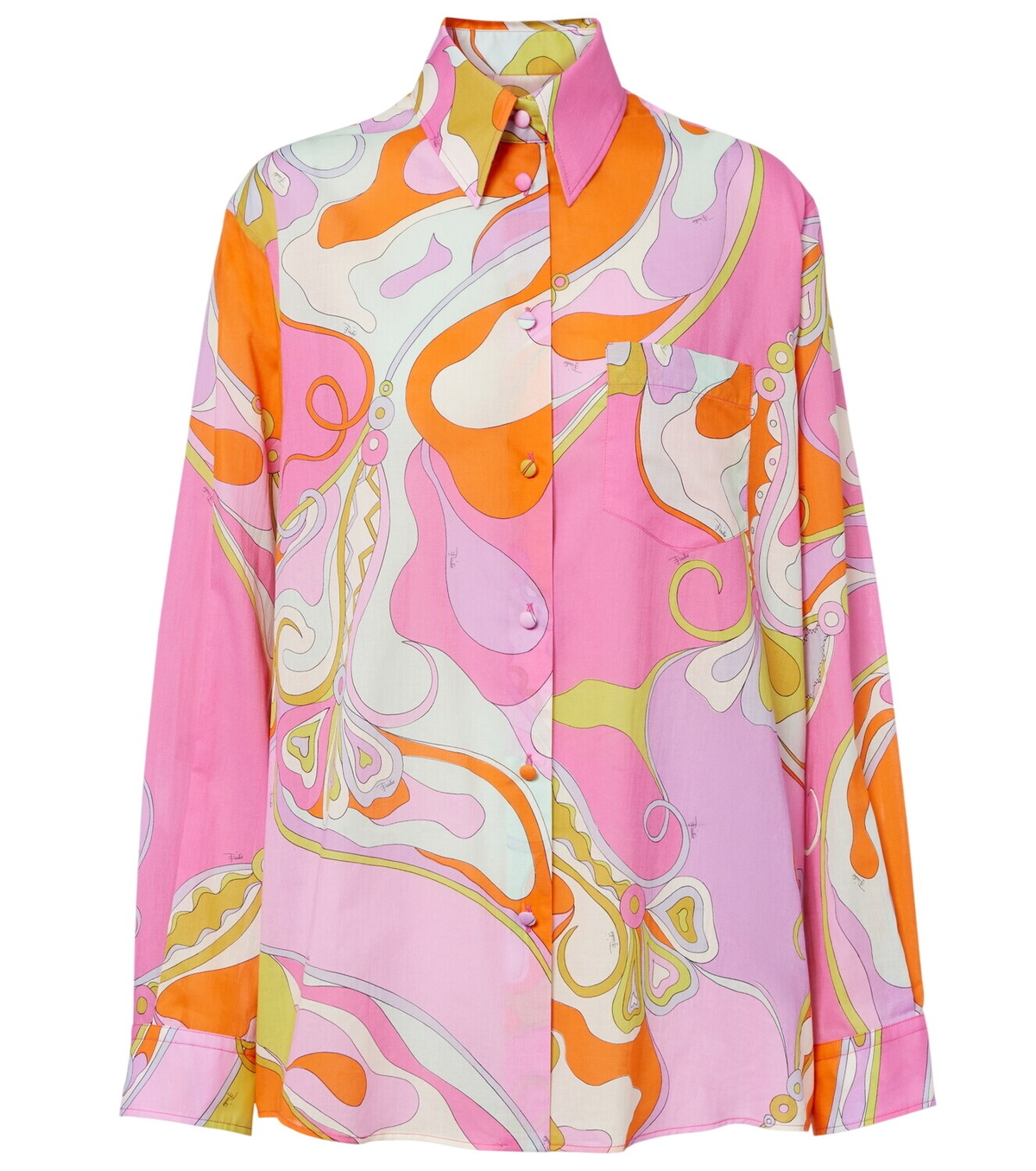 PUCCI Printed Sheer Long Sleeve Top Emilio Pucci