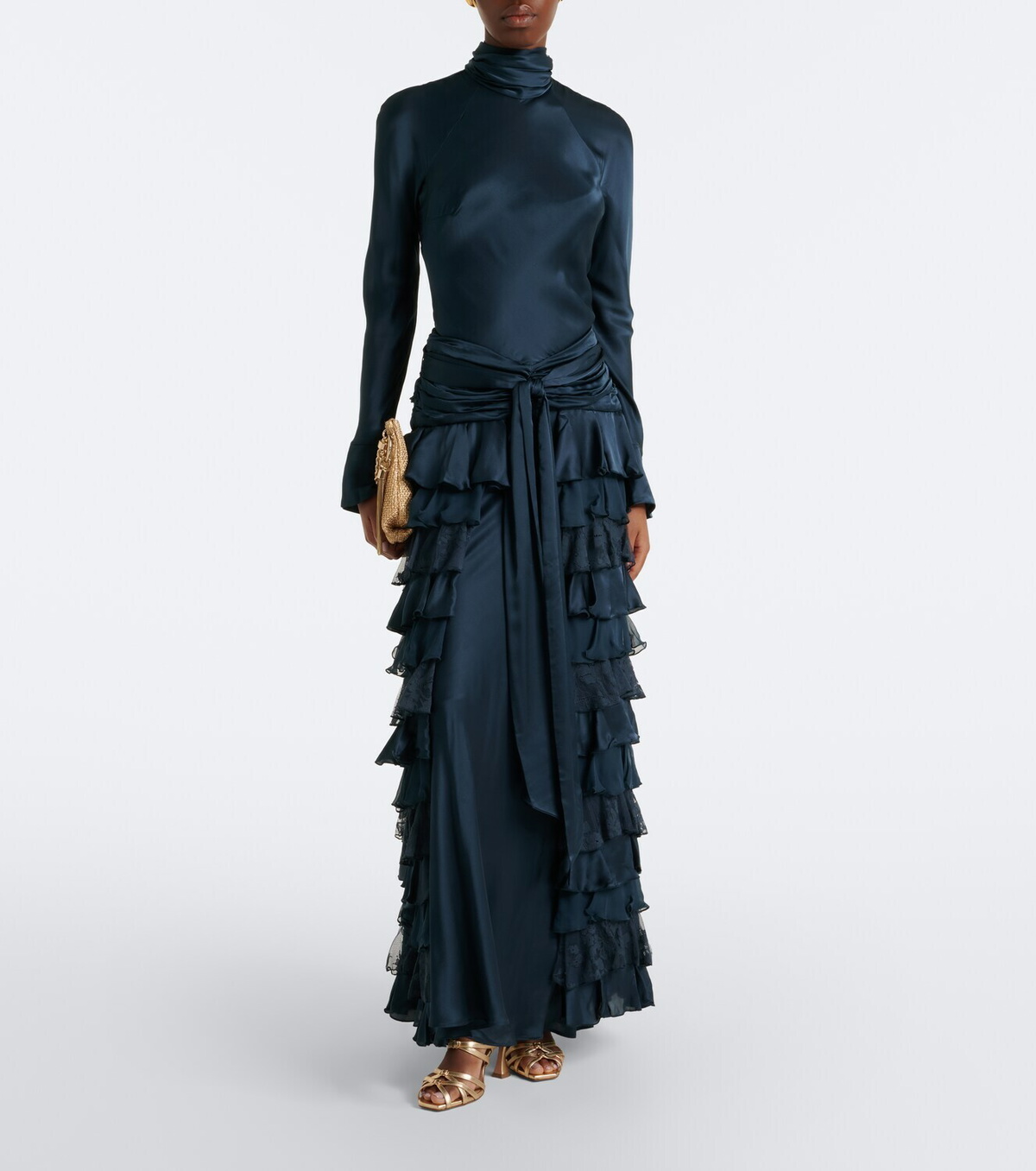 Zimmermann Valiant ruffled silk satin and chiffon gown
